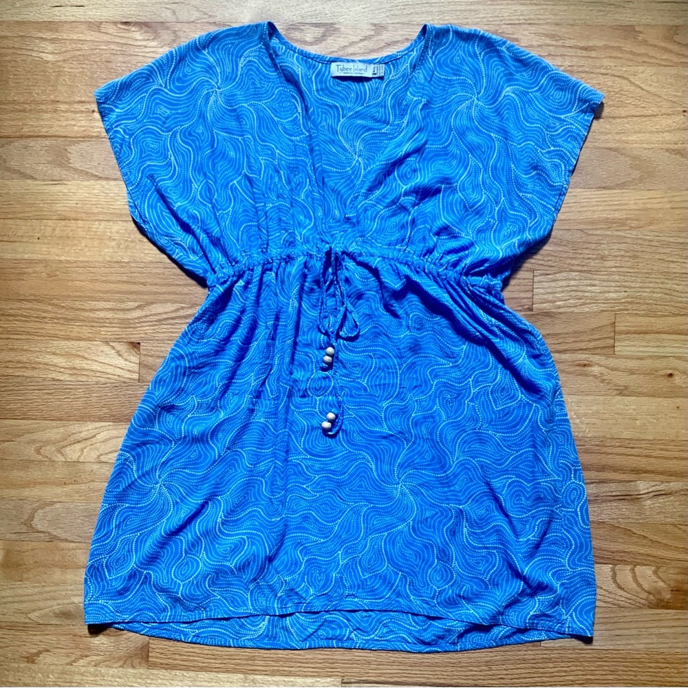 Caribbean blue swim cover up